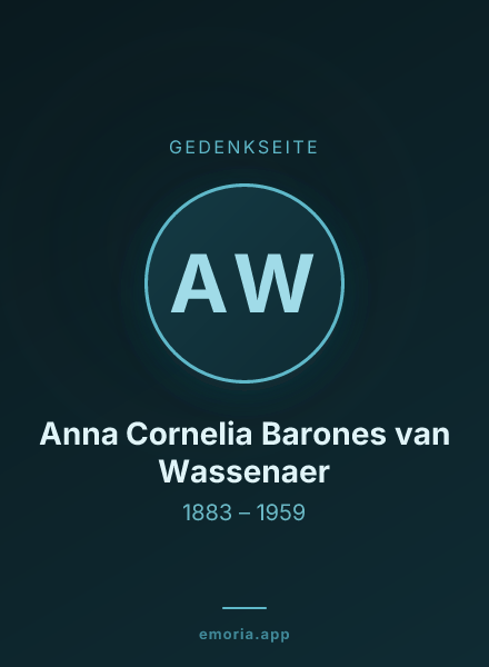 Gedenkportrait von Anna Cornelia Barones van Wassenaer