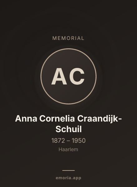 Memorial portrait of Anna Cornelia Craandijk-Schuil