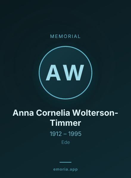 Memorial portrait of Anna Cornelia Wolterson-Timmer