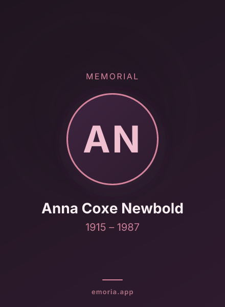 Memorial portrait of Anna Coxe Newbold