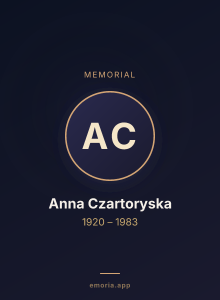 Memorial portrait of Anna Czartoryska