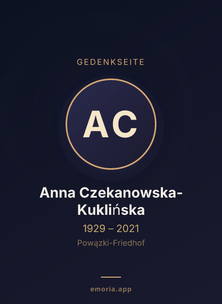 Gedenkportrait von Anna Czekanowska-Kuklińska