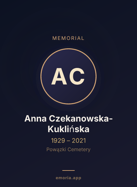 Memorial portrait of Anna Czekanowska-Kuklińska