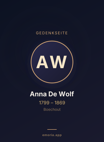 Gedenkportrait von Anna De Wolf