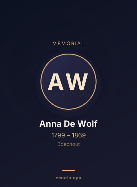 Memorial portrait of Anna De Wolf