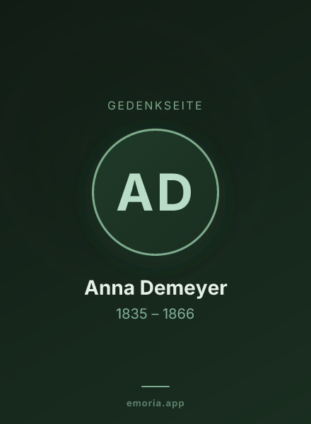 Gedenkportrait von Anna Demeyer