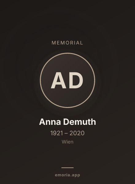 Memorial portrait of Anna Demuth
