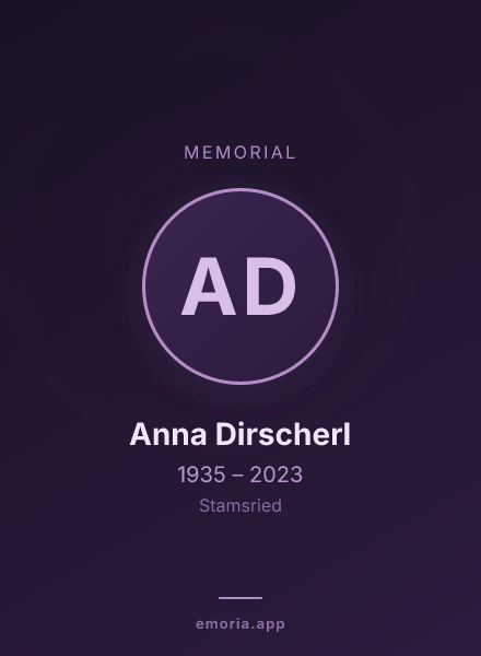 Memorial portrait of Anna Dirscherl