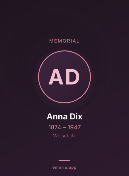Memorial portrait of Anna Dix
