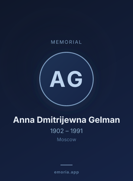 Memorial portrait of Anna Dmitrijewna Gelman