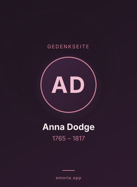Gedenkportrait von Anna Dodge