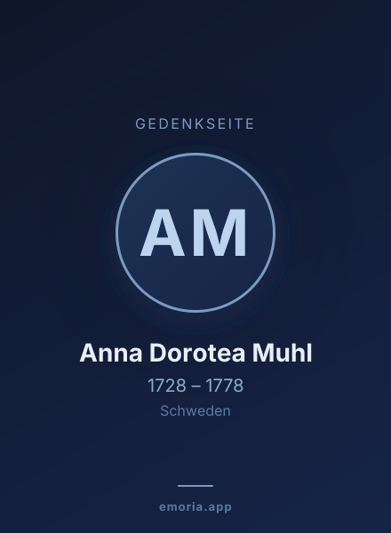 Gedenkportrait von Anna Dorotea Muhl