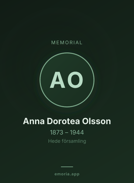 Memorial portrait of Anna Dorotea Olsson