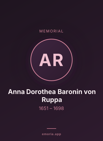 Memorial portrait of Anna Dorothea Baronin von Ruppa