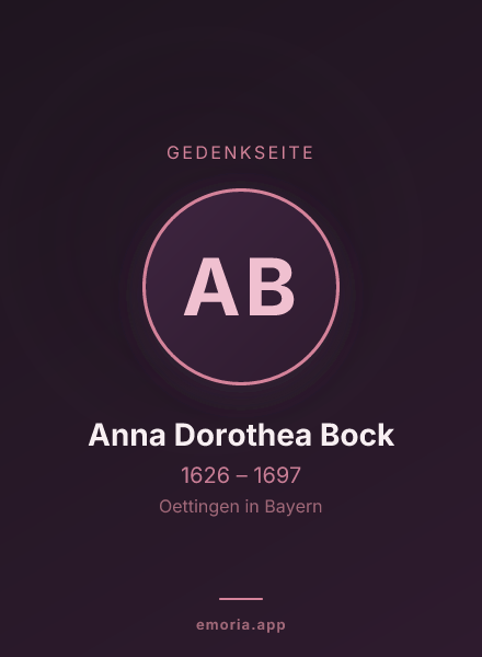 Gedenkportrait von Anna Dorothea Bock