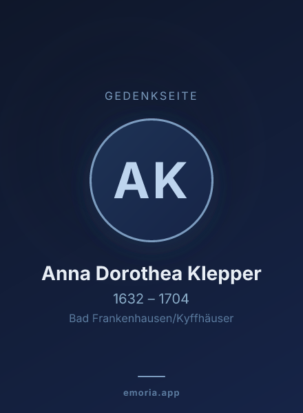 Gedenkportrait von Anna Dorothea Klepper