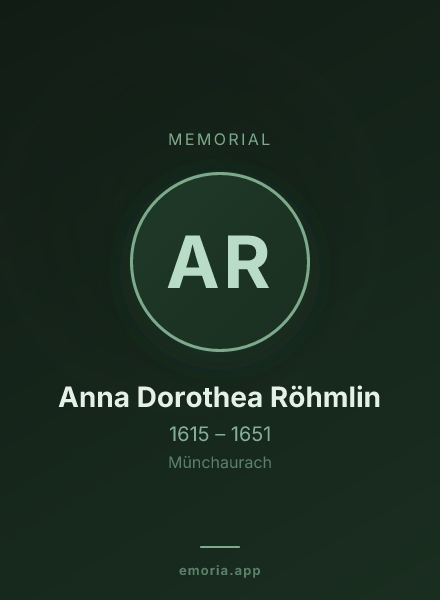 Memorial portrait of Anna Dorothea Röhmlin