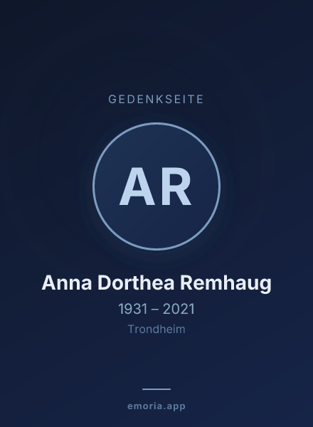 Gedenkportrait von Anna Dorthea Remhaug