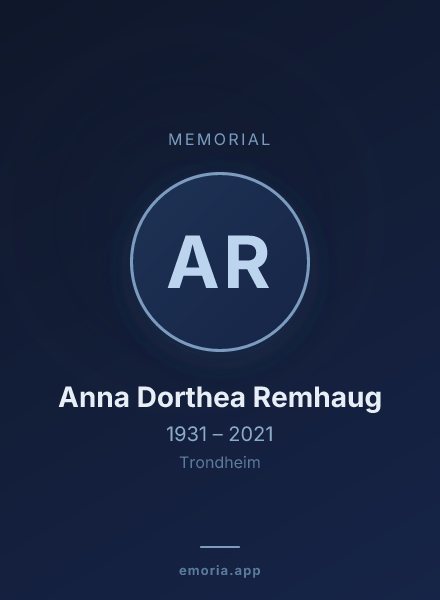 Memorial portrait of Anna Dorthea Remhaug