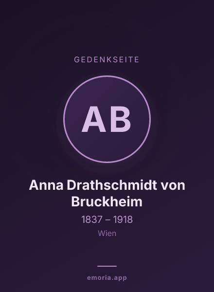 Gedenkportrait von Anna Drathschmidt von Bruckheim