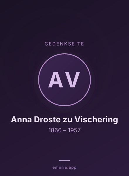 Gedenkportrait von Anna Droste zu Vischering