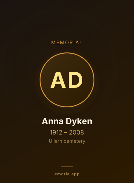 Memorial portrait of Anna Dyken