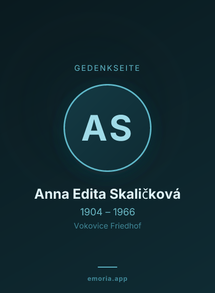 Gedenkportrait von Anna Edita Skaličková