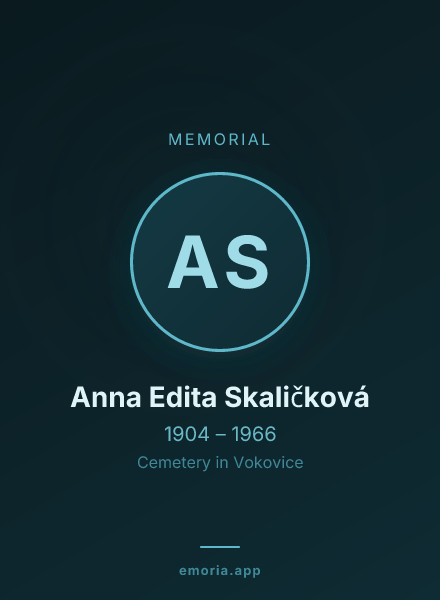 Memorial portrait of Anna Edita Skaličková