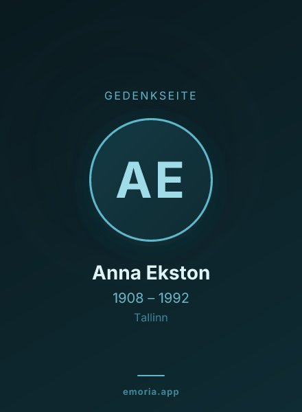 Gedenkportrait von Anna Ekston