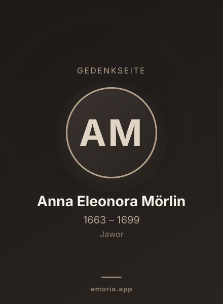Gedenkportrait von Anna Eleonora Mörlin