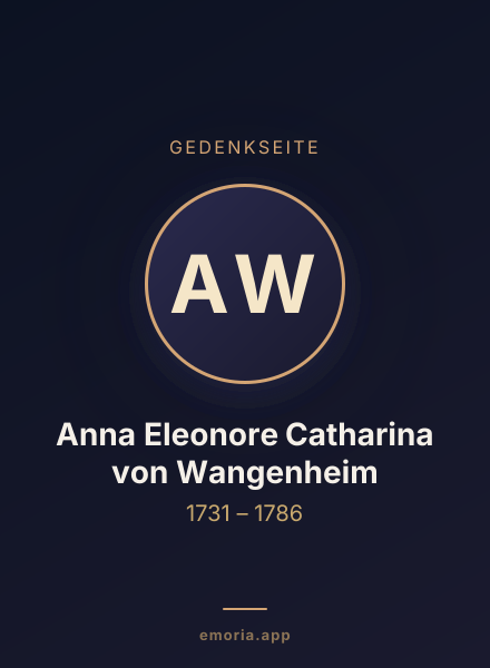 Gedenkportrait von Anna Eleonore Catharina von Wangenheim