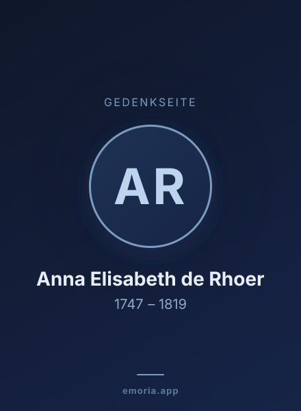 Gedenkportrait von Anna Elisabeth de Rhoer