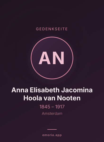 Gedenkportrait von Anna Elisabeth Jacomina Hoola van Nooten