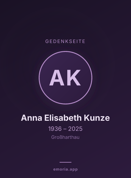 Gedenkportrait von Anna Elisabeth Kunze