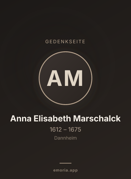 Gedenkportrait von Anna Elisabeth Marschalck