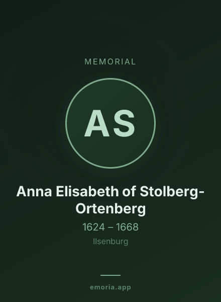 Memorial portrait of Anna Elisabeth of Stolberg-Ortenberg