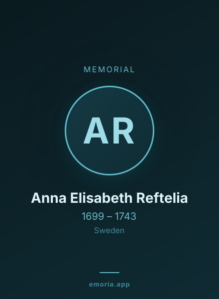 Memorial portrait of Anna Elisabeth Reftelia
