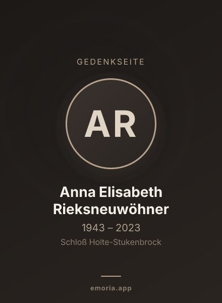 Gedenkportrait von Anna Elisabeth Rieksneuwöhner