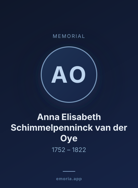 Memorial portrait of Anna Elisabeth Schimmelpenninck van der Oye