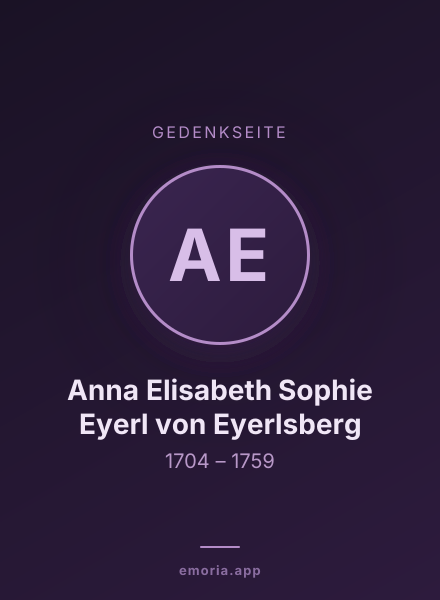 Gedenkportrait von Anna Elisabeth Sophie Eyerl von Eyerlsberg