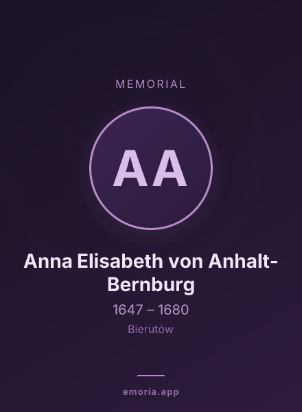Memorial portrait of Anna Elisabeth von Anhalt-Bernburg