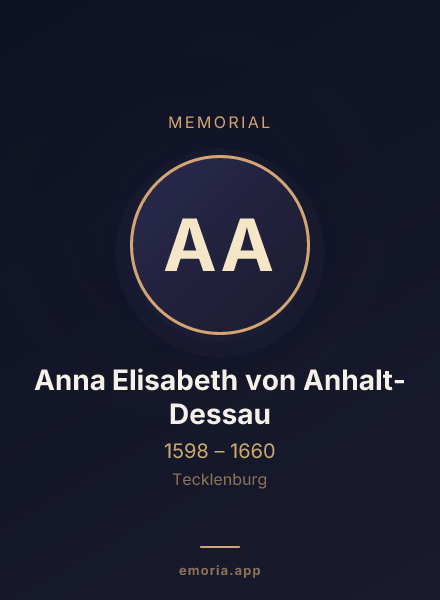 Memorial portrait of Anna Elisabeth von Anhalt-Dessau