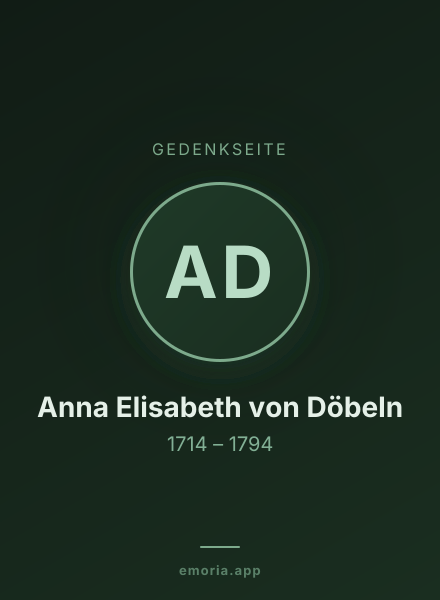 Gedenkportrait von Anna Elisabeth von Döbeln