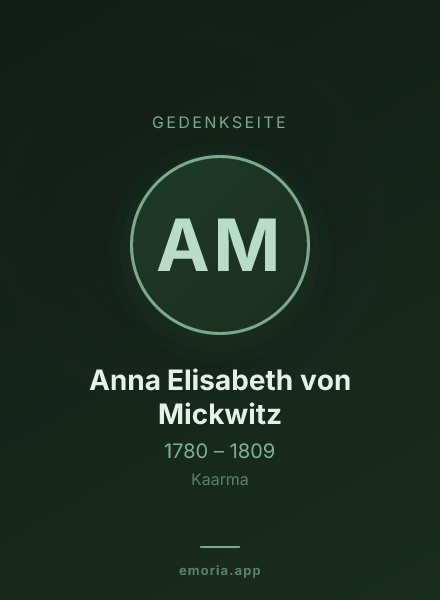 Gedenkportrait von Anna Elisabeth von Mickwitz