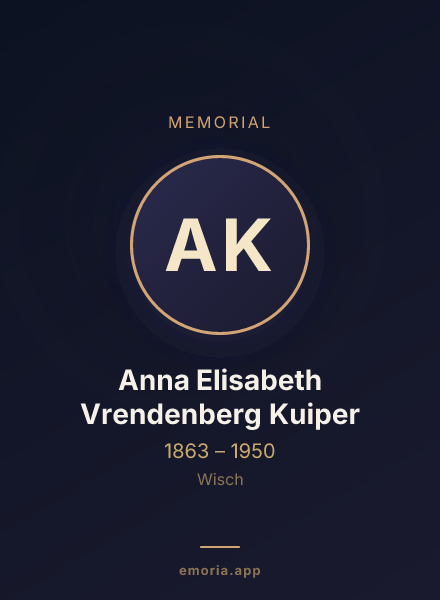 Memorial portrait of Anna Elisabeth Vrendenberg Kuiper