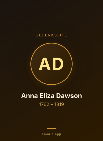 Gedenkportrait von Anna Eliza Dawson
