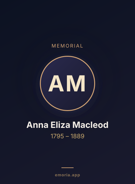 Memorial portrait of Anna Eliza Macleod
