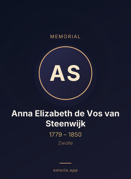 Memorial portrait of Anna Elizabeth de Vos van Steenwijk