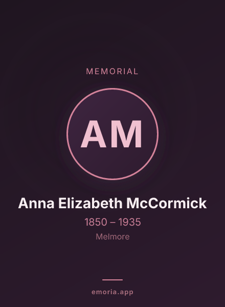 Memorial portrait of Anna Elizabeth McCormick