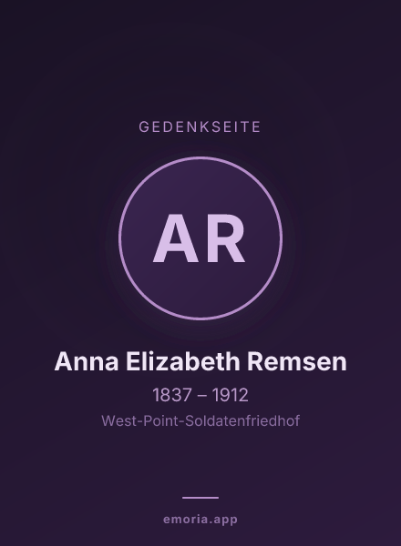 Gedenkportrait von Anna Elizabeth Remsen